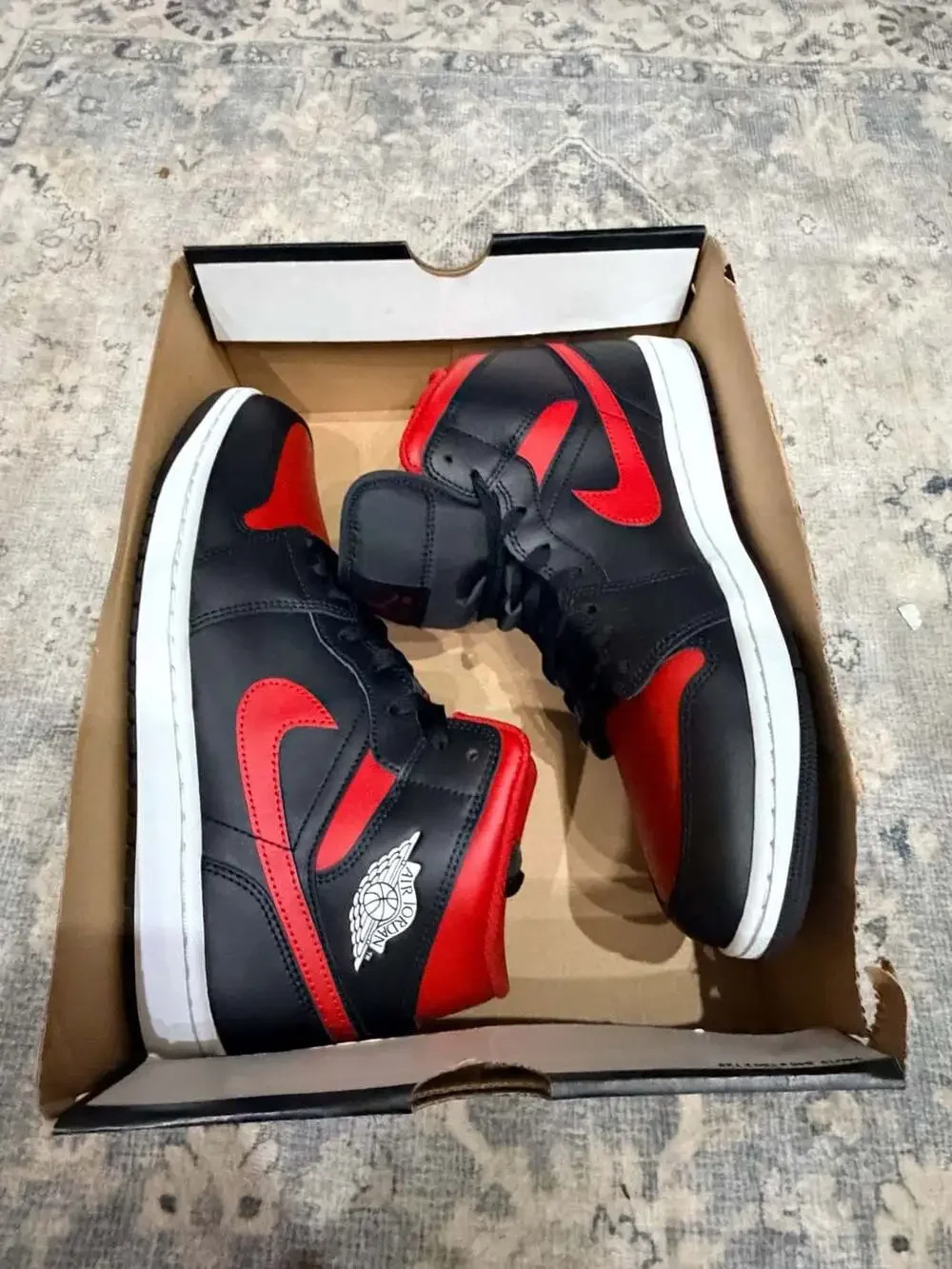 🔥 Air Jordan 1 Mid “Bred Twist” – Men’s 12 – New/Unworn  - No Lid to Box 🔥